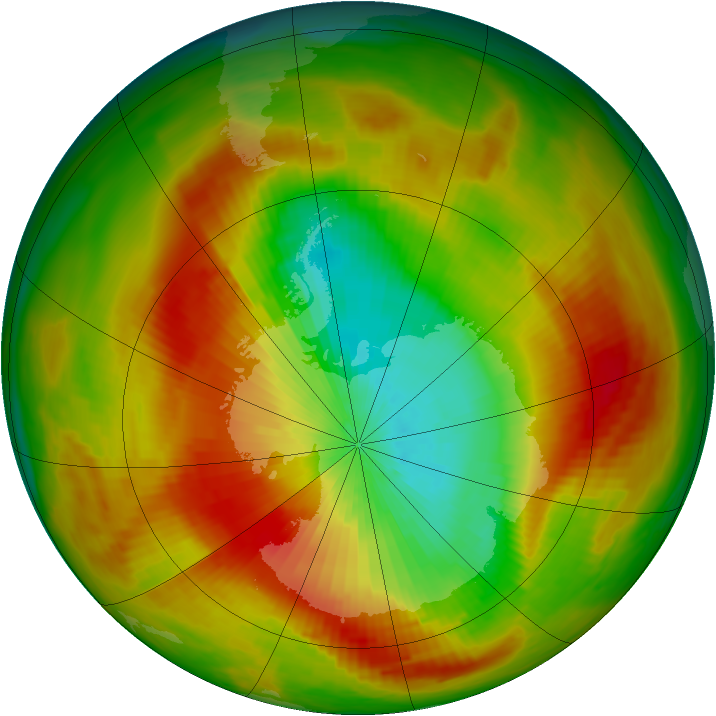 Antarctic ozone map for 24 October 1979
